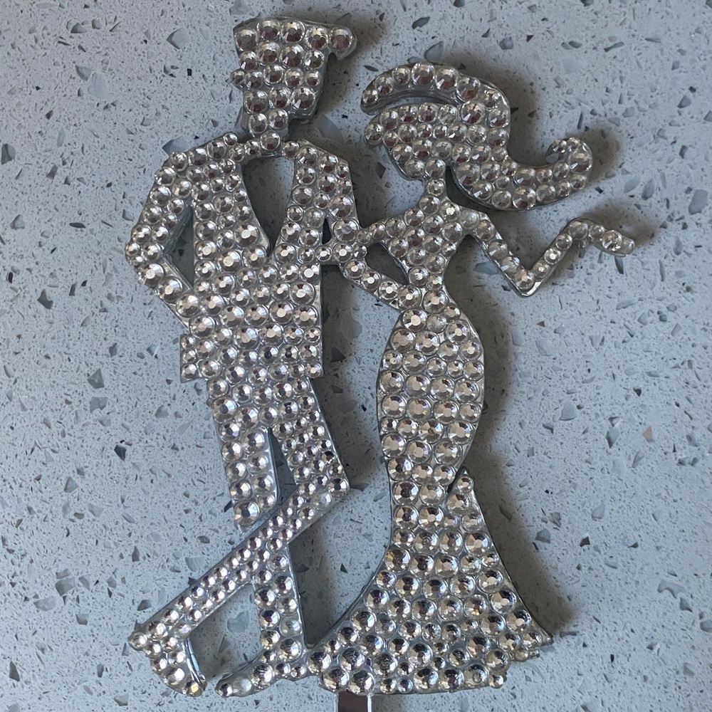 Silver Rhinestone Romance Decorative Topper - Picture 5 of 5